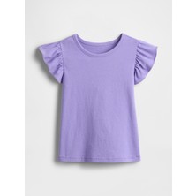 Gap Kız Bebek Mor Fırfır Kollu T-Shirt