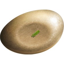 Açık Büfe Retro Sunum Tabağı Altın 29*24 cm