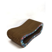Kedi Tırmalama Kanepesi Karton Kedi Tırmalama Yatay Tırmalama- Medium (51X24X17 Cm)- Balıklı Desen