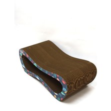 Kedi Tırmalama Kanepesi Karton Kedi Tırmalama Yatay Tırmalama- Medium (51X24X17 Cm)- Balıklı Desen