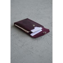 Oh Deer Leather Hakiki Deri Kartlık - Mor - Crazy Deri