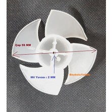 FullYedek Profilo Saç Kurutma Makinesi Pervanesi 4 Kanat Çap 59 mm Mil