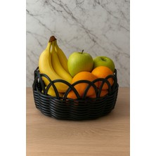 Siyah Oval Rattan Sepet – 26X12 cm