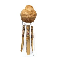 Maymunlu Bambu Rüzgar Çanı 40 cm