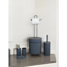 Metal Shop MetalShop 6 Parça Banyo Seti Antrasit Gri Metal Stantlı Çöp Kovalı 4,5 lt Modern Tasarım