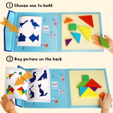 Eğitici ve Öğretici Oyuncak Tangram Oyunu Manyetik Tasarım Geometrik Düşünme Koordinasyon Seti