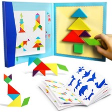 Eğitici ve Öğretici Oyuncak Tangram Oyunu Manyetik Tasarım Geometrik Düşünme Koordinasyon Seti