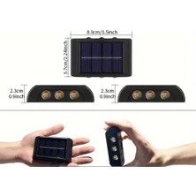 2 Adet 10 Ledli Solar Bahçe Dış Mekan Duvar Aydınlatması Güneş Enerjili Çift Taraflı LED Aplik Set