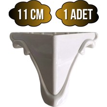 DS Yapı Lükens Şeritli 11cm Plastik Ayak Mobilya Masa ve Dolap Ayağı(BEYAZ)(11CM)