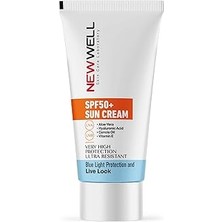 New Well 2x Yüksek Koruma SPF 50 Güneş Kremi Hassas Ciltler İçin Aloe Vera Özellikli