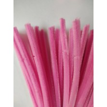 50 Adet Barbie Pembe Şönil, Eğitici Şönil Seti, Yoğun Tüylü Tel, 30 cm