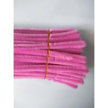 50 Adet Barbie Pembe Şönil, Eğitici Şönil Seti, Yoğun Tüylü Tel, 30 cm