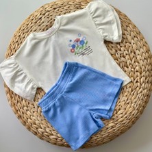 Çiçek Baskılı Şortlu Kız Bebek Takım