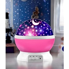 Vefa Toys Ay ve Yıldızlı Gökyüzü Yansıtmalı Dönen Projeksiyon Gece Lambası- Çocuk Bebek Odası