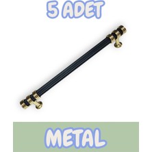 Çizgili Nesli Alüminyum Metal Lüks Modern Mobilya Çekmece Mutfak Dolabı Kulpu Siyah-Altın 192MM (5 Adet)