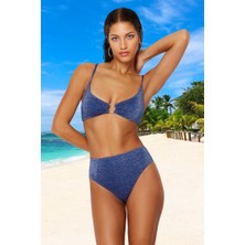 Simli Bikini Takımı Hızlı Kuruyan Özel Tasarım Esnek Kumaş Plaj ve Havuz Için
