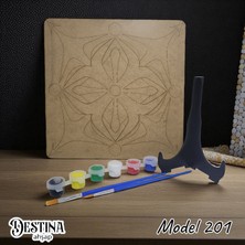 Destina Ahşap Mandala Boyama Seti-Ahşap Boyama-Model 201-23CM*23CM
