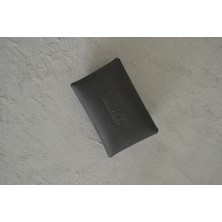 Oh Deer Leather Hakiki Deri Minimal Kartlık- Crazy Deri - Siyah