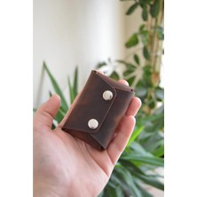 Oh Deer Leather Hakiki Deri Minimal Kartlık- Crazy Deri - Taba