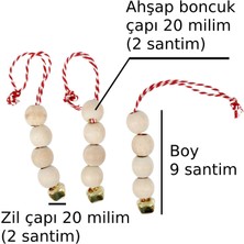 Bebek Yılbaşı Ağaç Boncuk Süs Hobi Zilli Çok Amaçlı Etkinlik Doğum Günü Zil Dekoratif Ipli Süs 3 Adet