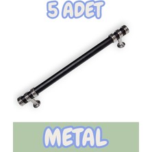 Nesli Alüminyum Metal Lüks Modern Mobilya Çekmece Mutfak Dolabı Kulpu Siyah-Krom 160MM (5 Adet)