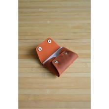 Oh Deer Leather Hakiki Deri Minimal Kartlık- Crazy Deri - Turuncu
