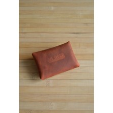 Oh Deer Leather Hakiki Deri Minimal Kartlık- Crazy Deri - Turuncu