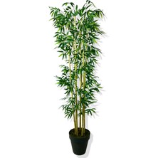 Altun Çiçekcilik Yapay Yapraklı Bambu Ağacı 160 cm 6 Bambu'lu Yeşil Renkli Gerçekçi Görünüm ile Dekoratif