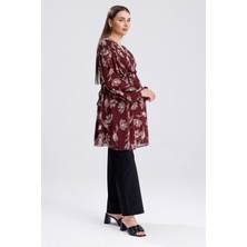 Katlin Maternity Hamile Çiçekli Desen Içi Astarli Şifon Tunik