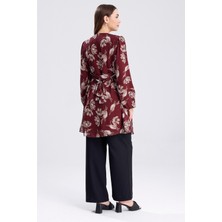 Katlin Maternity Hamile Çiçekli Desen Içi Astarli Şifon Tunik