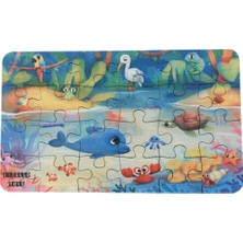 6 Adet 24 Parça 12,5 x 21 cm Eğitici ve Öğretici Ahşap Çocuk Puzzle & Yapboz Oyuncak Çerçevesiz
