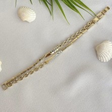 Altın Kaplama Çiftli Bileklik 19-21CM