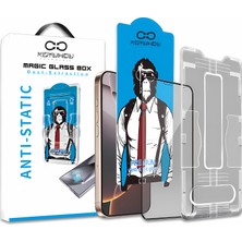 Magic Glass Box iPhone 12 Pro Anti Static Uygulama Aparatlı Şeffaf Cam Ekran Koruyucu