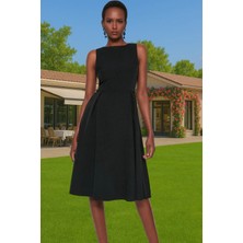 Midi Boy Pileli Elastan Dokuma Elbise Iş ve Günlük Yüksek Kalite Şık Görünüm Premium Kalite