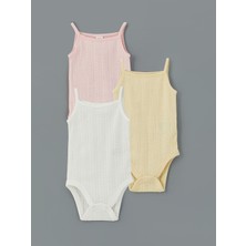 Lc Waikiki Yeni Sezon Bisiklet Yaka Kiz Bebek Citcitli Bodysuit 3'lu - S5G465Z1