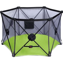 Baby Safe Yeşil Katlanabilir Oyun Parkı, Taşınabilir, Kilitli, Yenidoğan ve 6 Ay+ Uyumlu