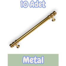 Nesli Alüminyum Metal Lüks Modern Mobilya Çekmece Mutfak Dolabı Kulpu Altın 128MM (10 Adet)