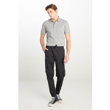 Regular Fit Normal Kesim Ribanalı Paça Kargo Cepli Antrasit Jogger Pantolon