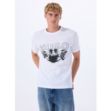 Hugo Bisiklet Yaka Düz Beyaz Erkek T-Shirt 50538257_DURRO 10258299 01