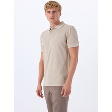 Bej Erkek Polo Yaka Regular Fit Polo T-Shirt Prime