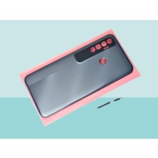 Tkgz - Tecno Spark 7 Pro (Kf8)Uyumlu Full Kasa Arka Kapak Batarya Kapağı - Füme