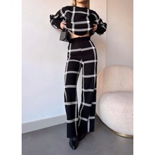 Ekoseli Triko Takım Siyahbeyaz