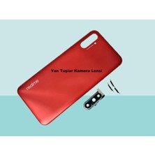 Tkgz - Oppo Realme C3i Full Kasa Arka Kapak Batarya Kapağı - Kırmızı