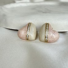 Mine Kaplama Zirkon Taş Detaylı Çivi Model Küpe