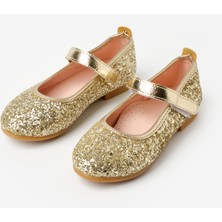 Le Mabelle Altın  Simli Cırtlı Kız Çocuk Ayakkabı