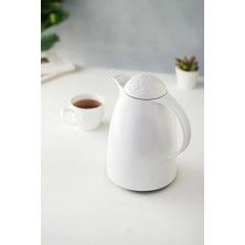 1 Lt Isı Yalıtımlı Çay ve Soğuk Su Termosu Soft Beyaz (12 Saat Sıcak Tutar& Içi Camdır)