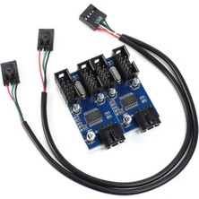 Leonpro Anakart USB 9 Pin Hub Erkek 1-2/4 Dişi USB 2.0 Splitter Uzatma Kablosu