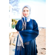 Harika Wear Metalik Detaylara Sahip Zarif Mavi Ferace