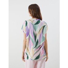Lc Waikiki Yeni Sezon Kacik Yaka Cicekli Bluz - S5NI04Z8