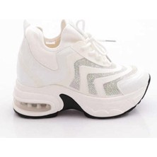 Guja 25Y300-9 Kadın Gizli Dolgulu Yüksek Taban Taşlı Sneaker Spor Ayakkabı